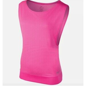 Nike Dri Fit Women's Seamless Knit Sleeveless Tank Top Running Training XS Pink